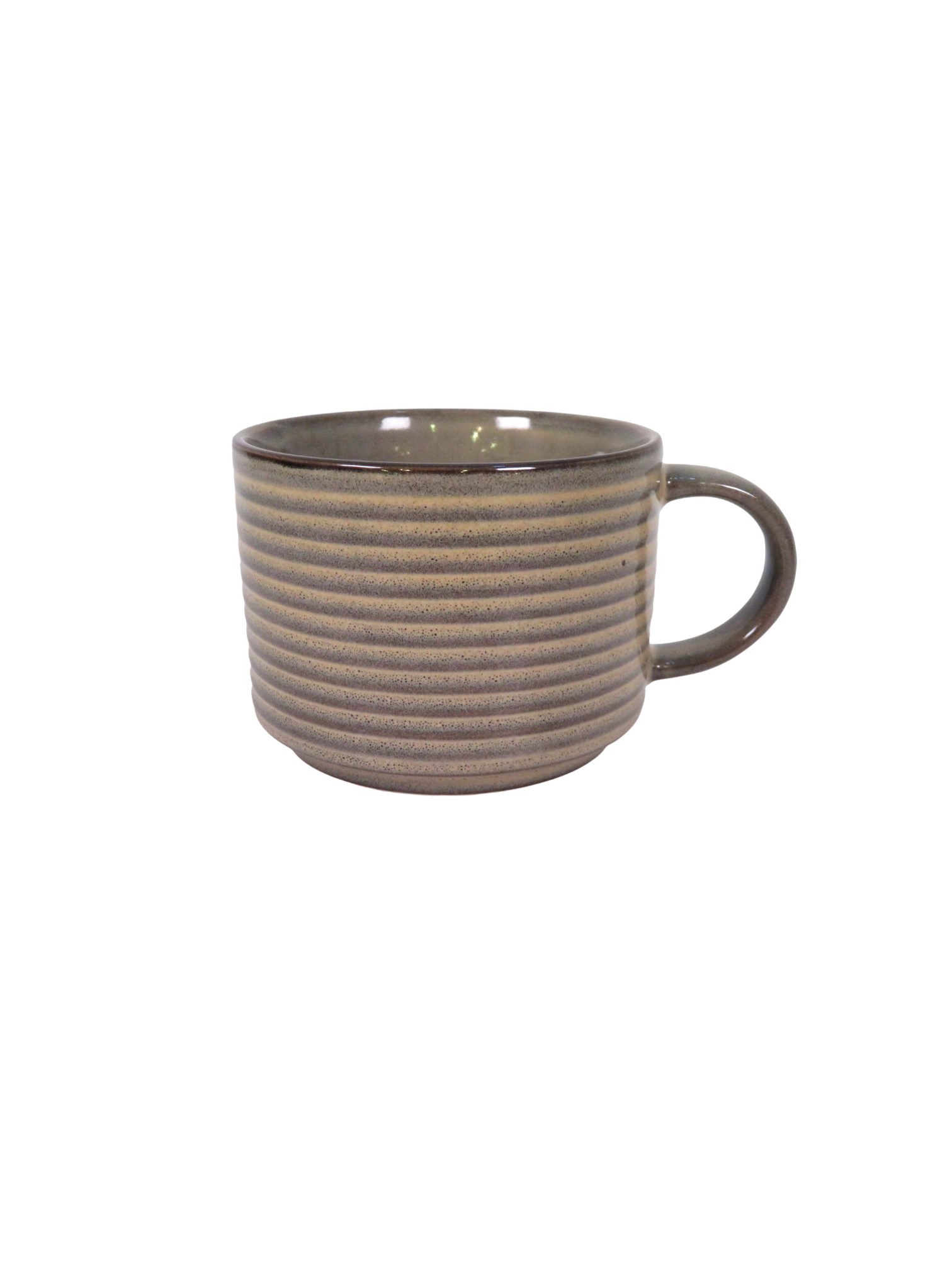 Reactive Glaze Striped Edge Coffee Mug