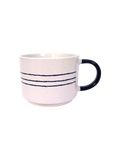 Reactive Glaze White and Navy Stripe Mug