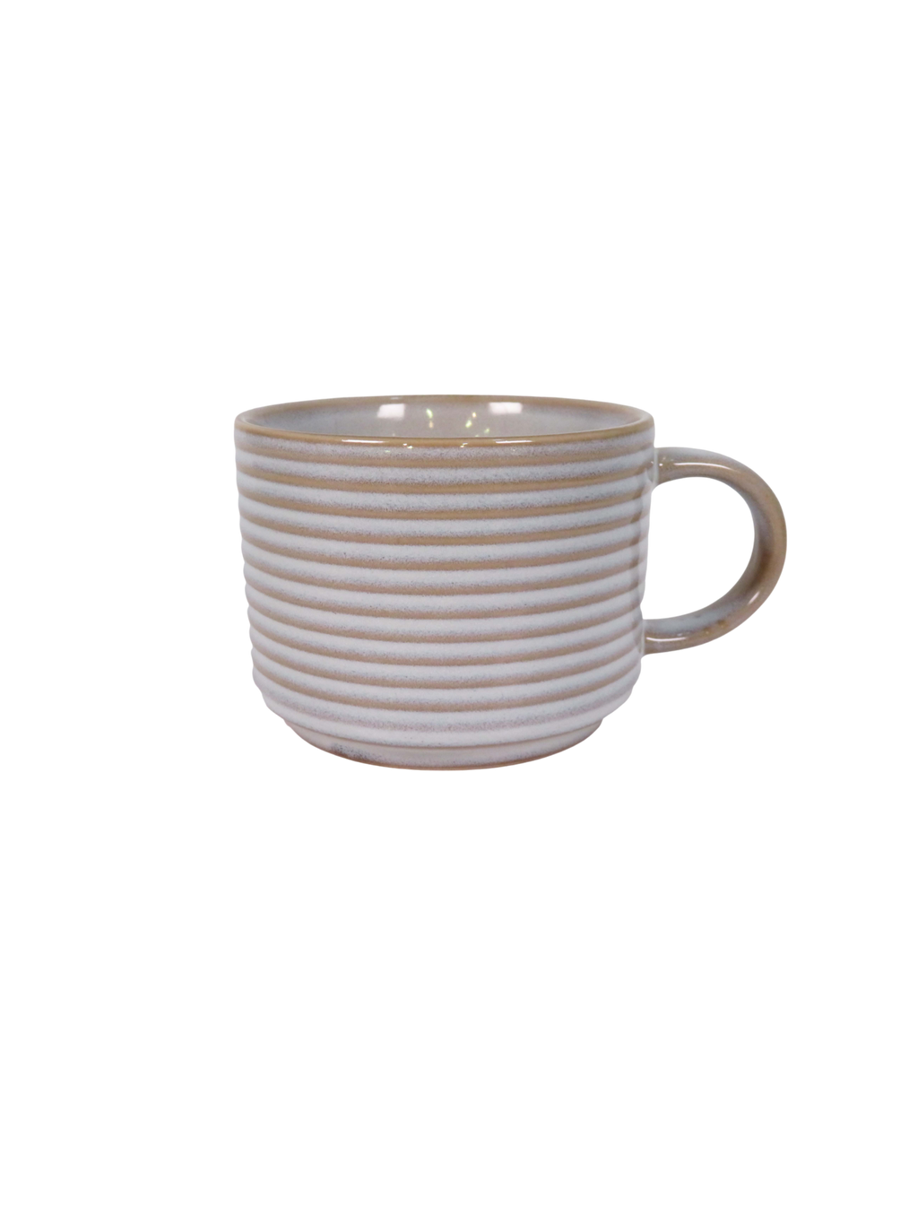 Reactive Glaze Striped Edge Coffee Mug