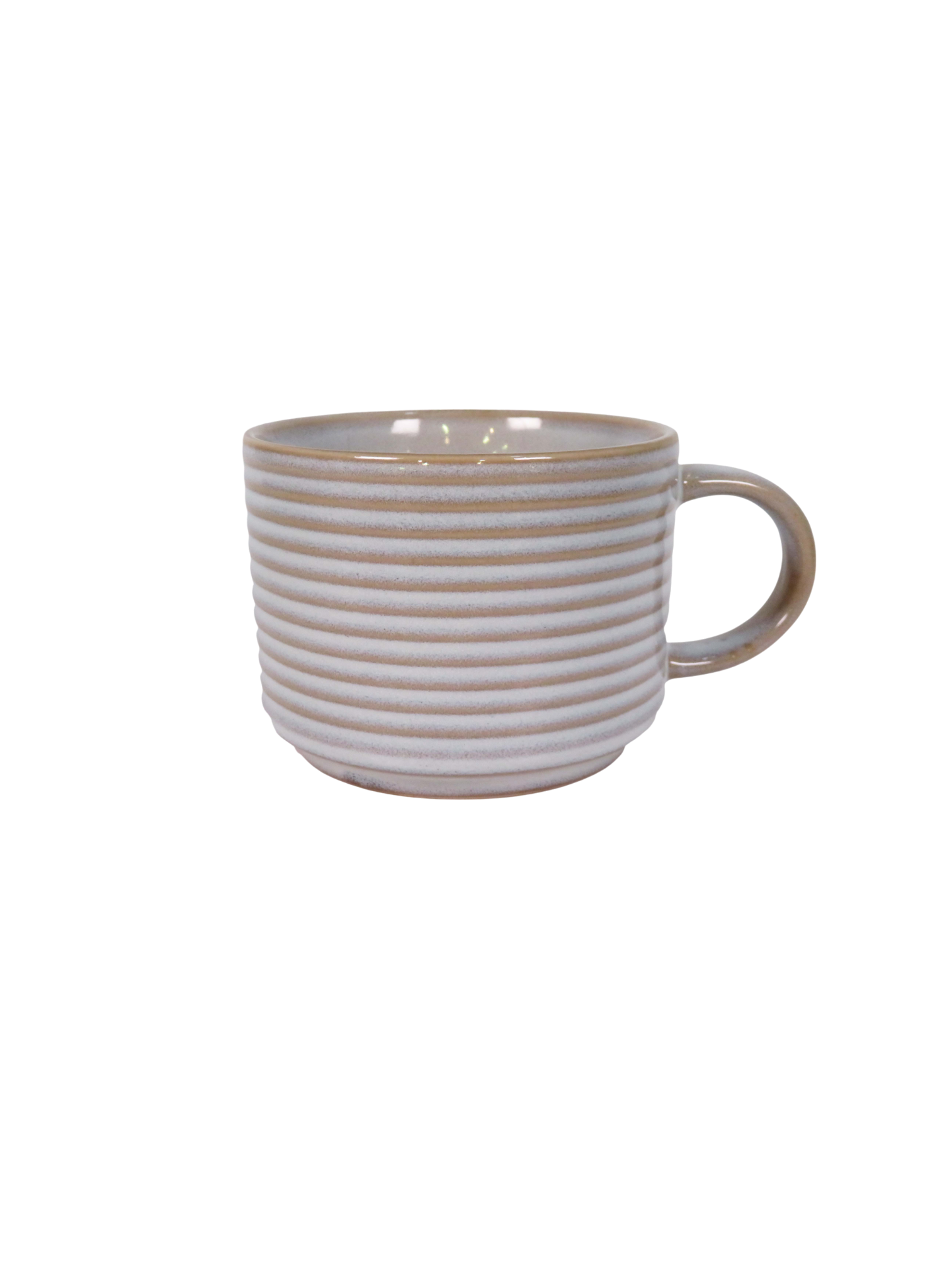 Reactive Glaze Striped Edge Coffee Mug