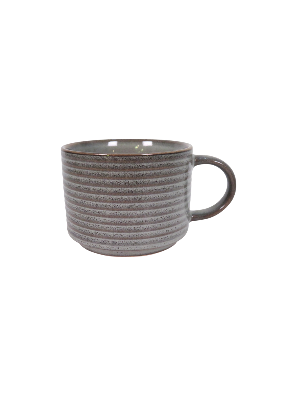 Reactive Glaze Striped Edge Coffee Mug