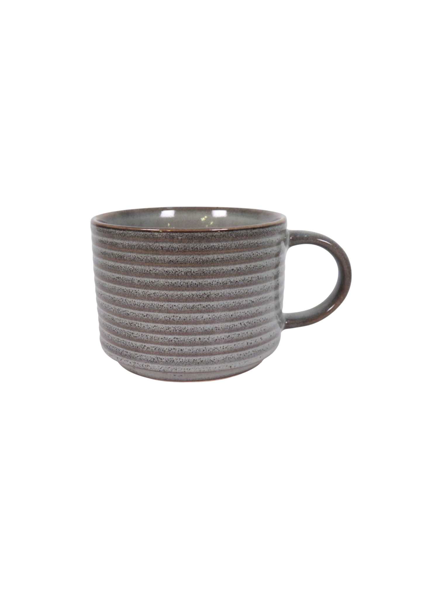 Reactive Glaze Striped Edge Coffee Mug