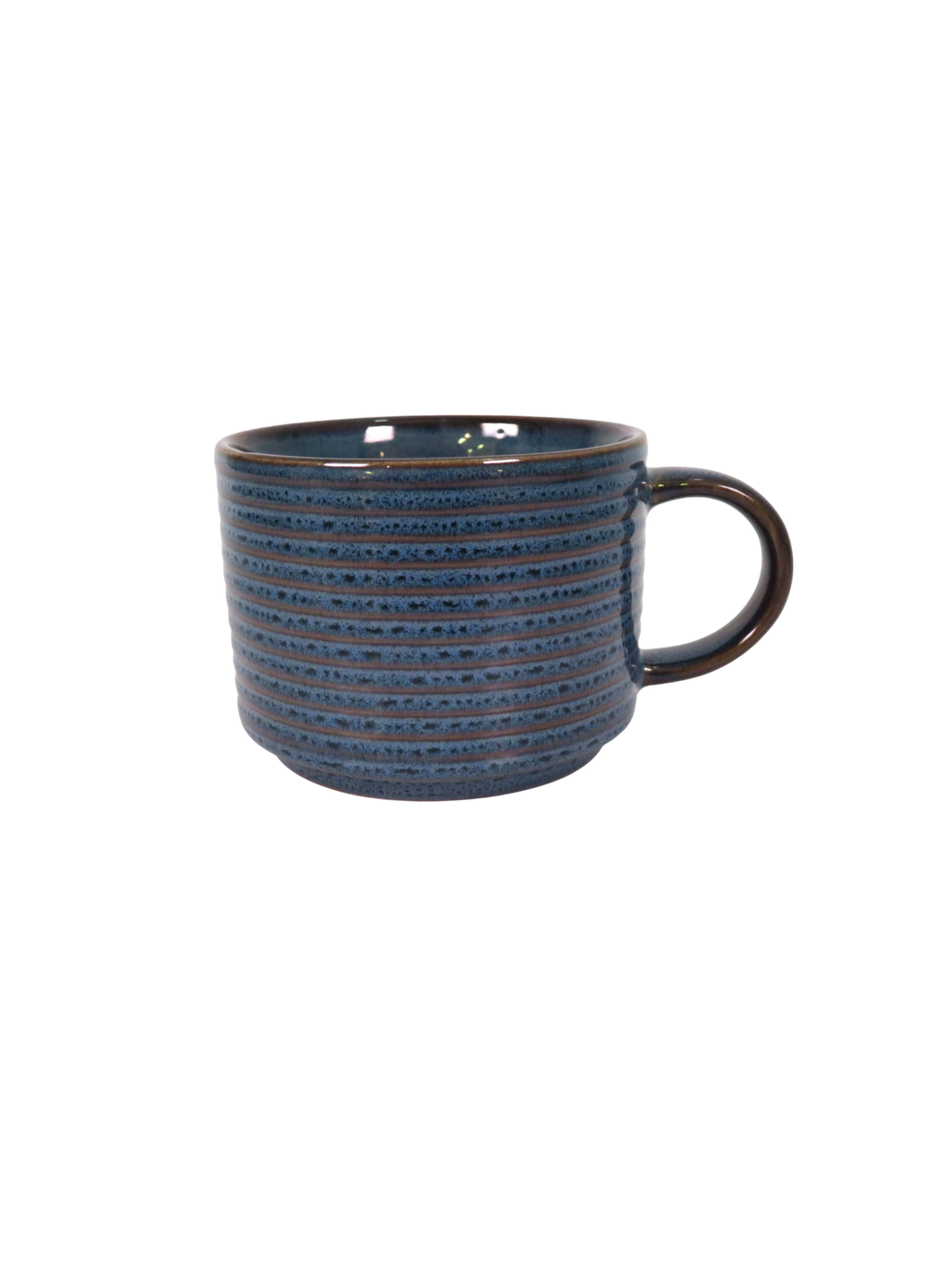 Reactive Glaze Striped Edge Coffee Mug