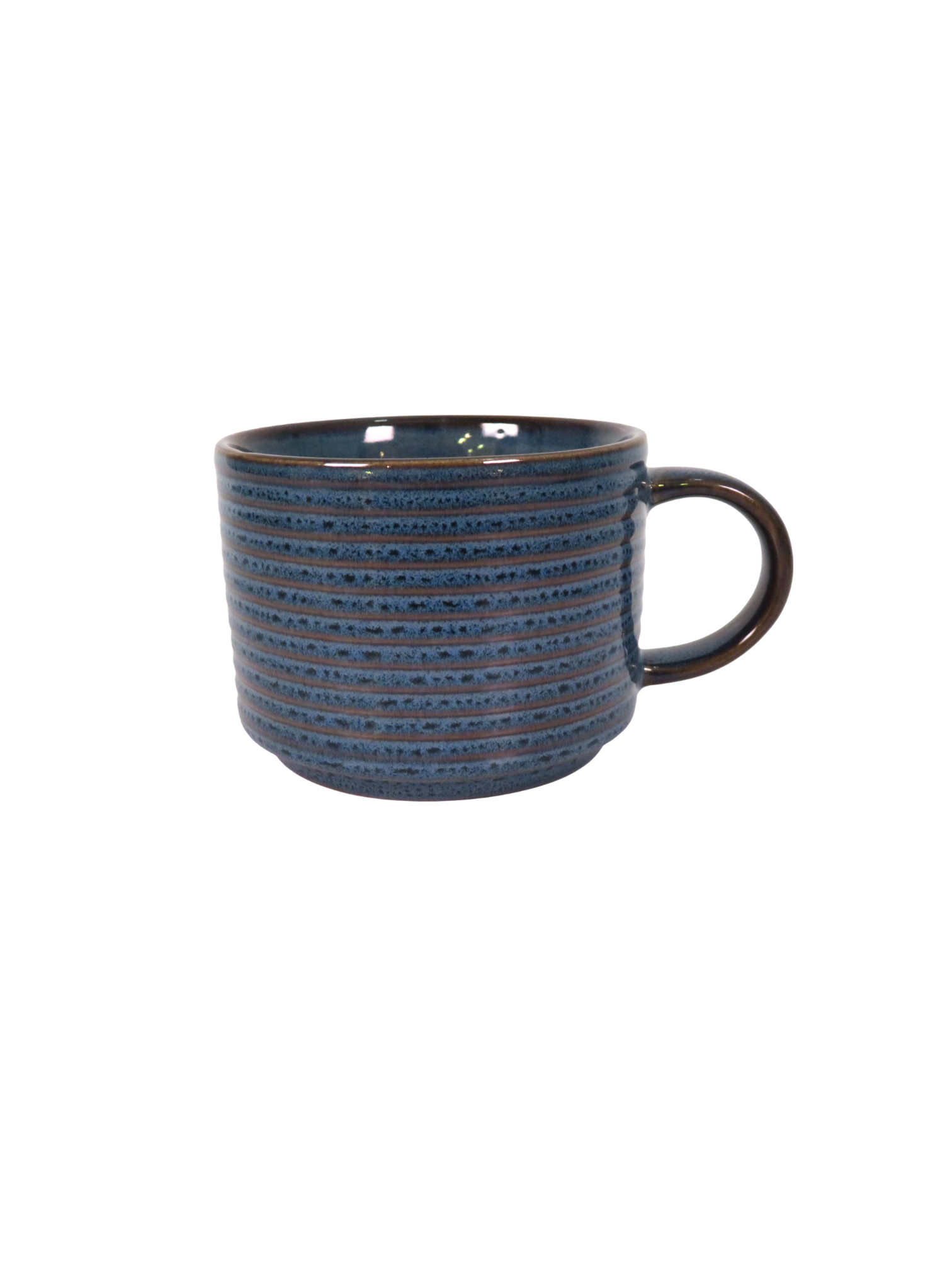Reactive Glaze Striped Edge Coffee Mug