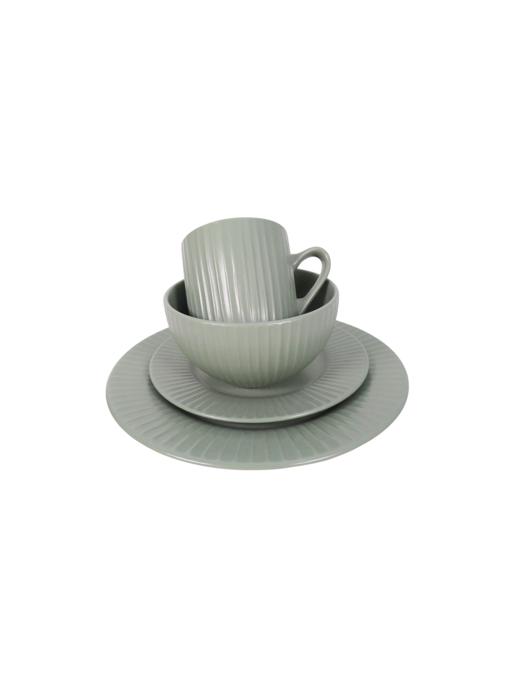 Smithton Ribbed Dinner Set  - Stone