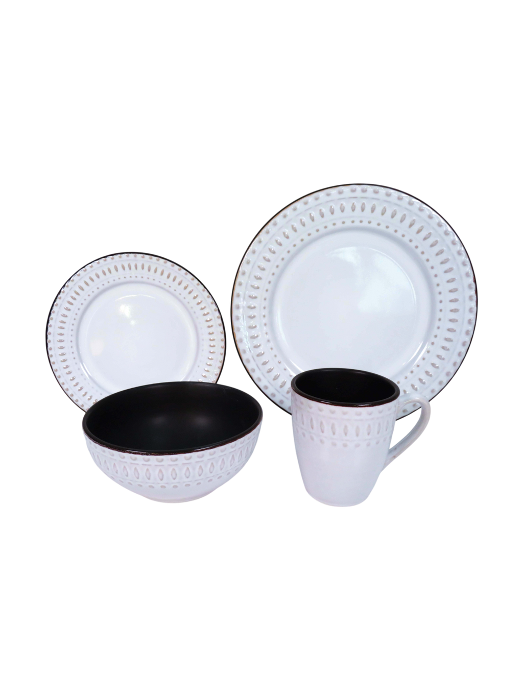 Dewdrop Dinner Set - White