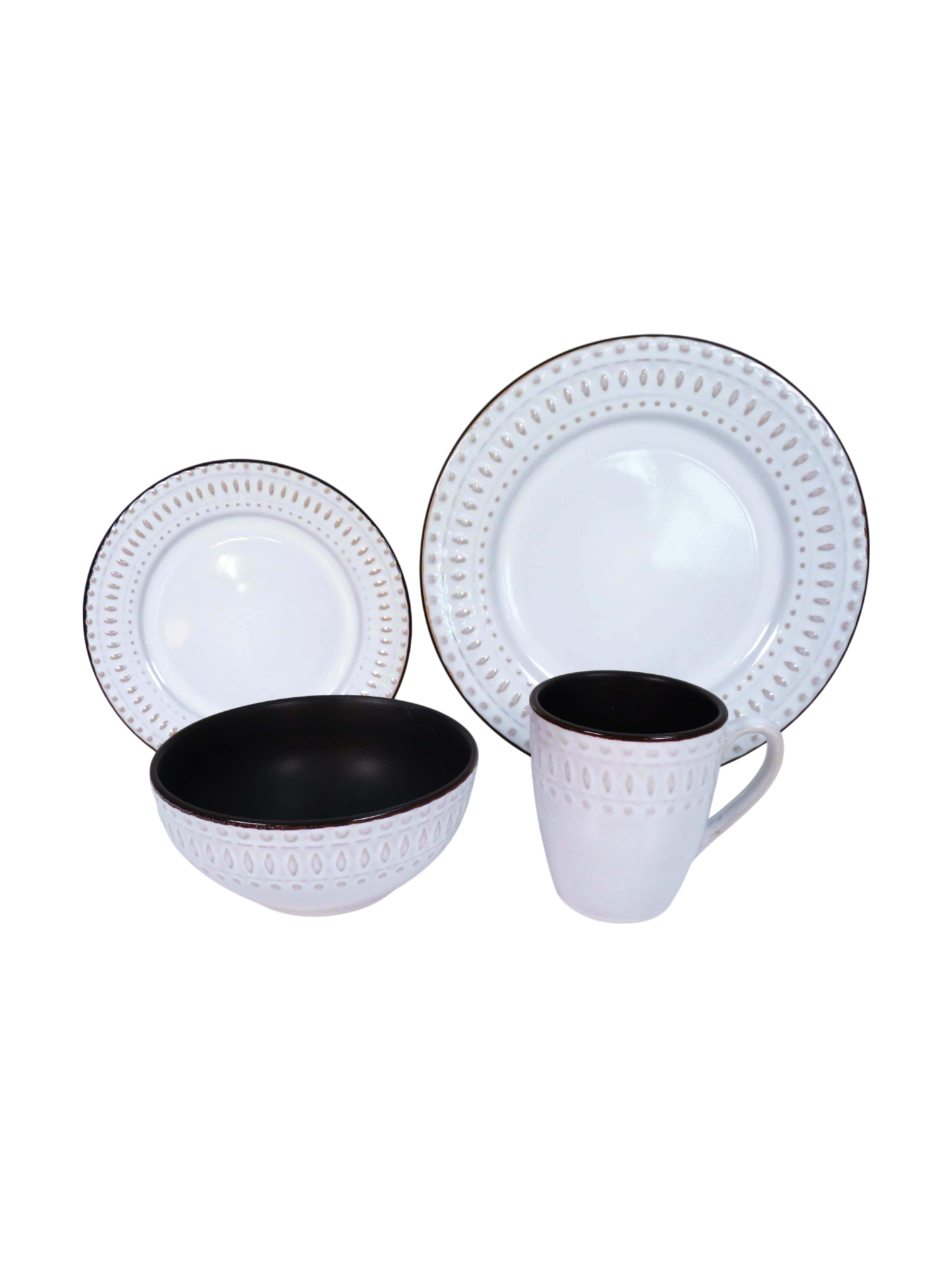 Dewdrop Dinner Set - White