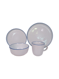Blue Trimmed Dinner Set - White