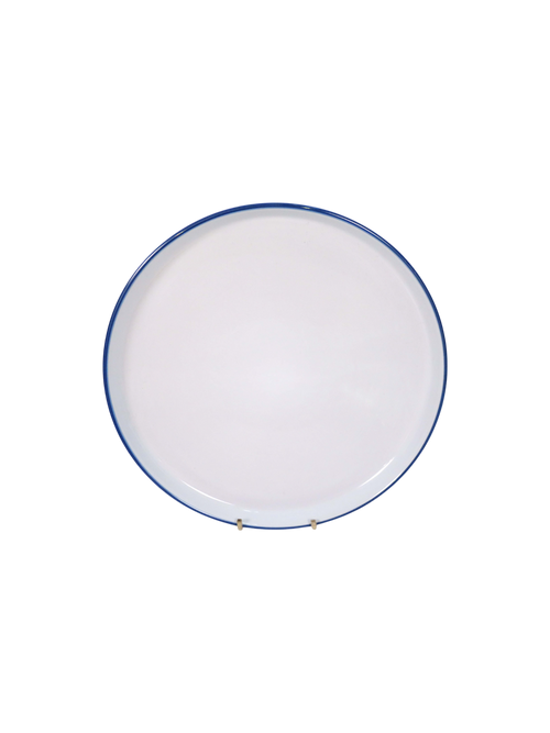 Blue Trimmed Dinner Set - White