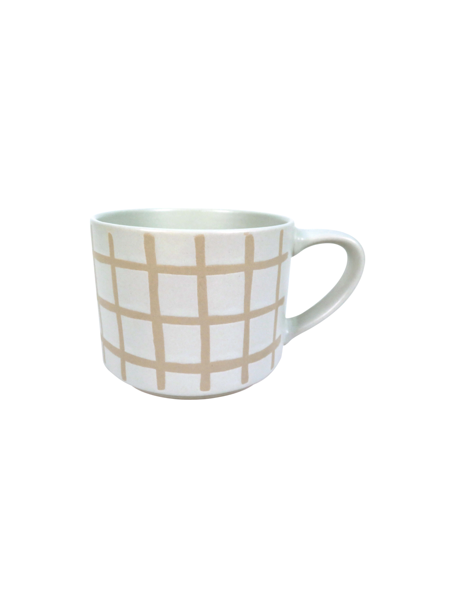 Cream Grid Mug