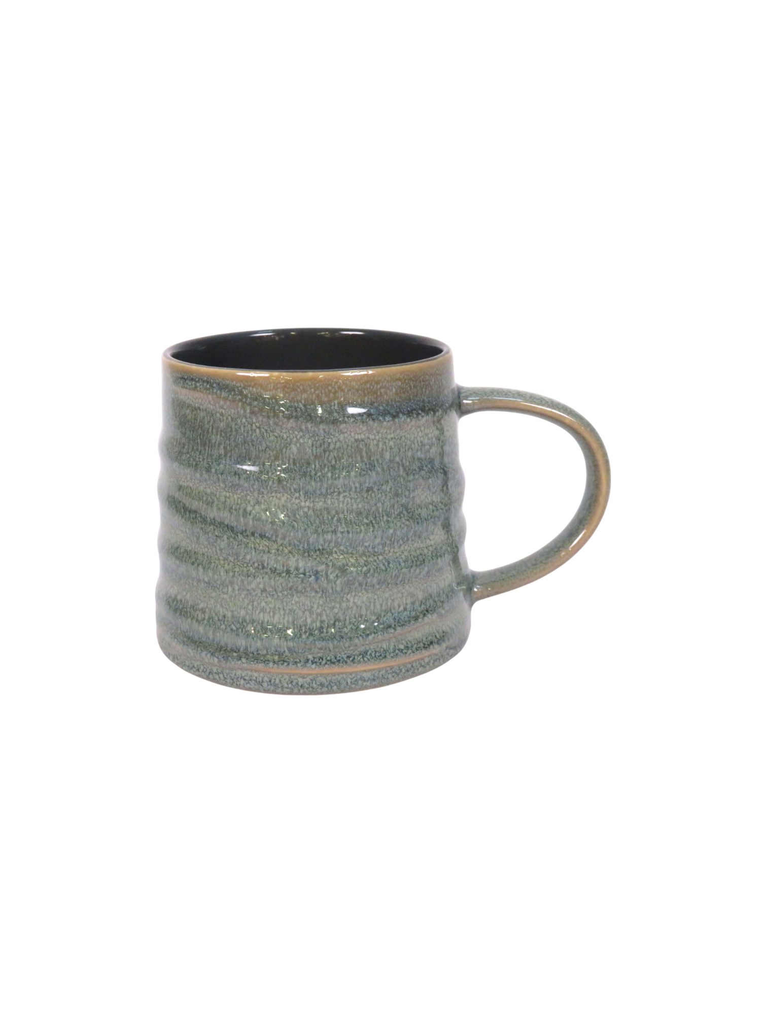 Reactive Glaze Textured Mug  - Green