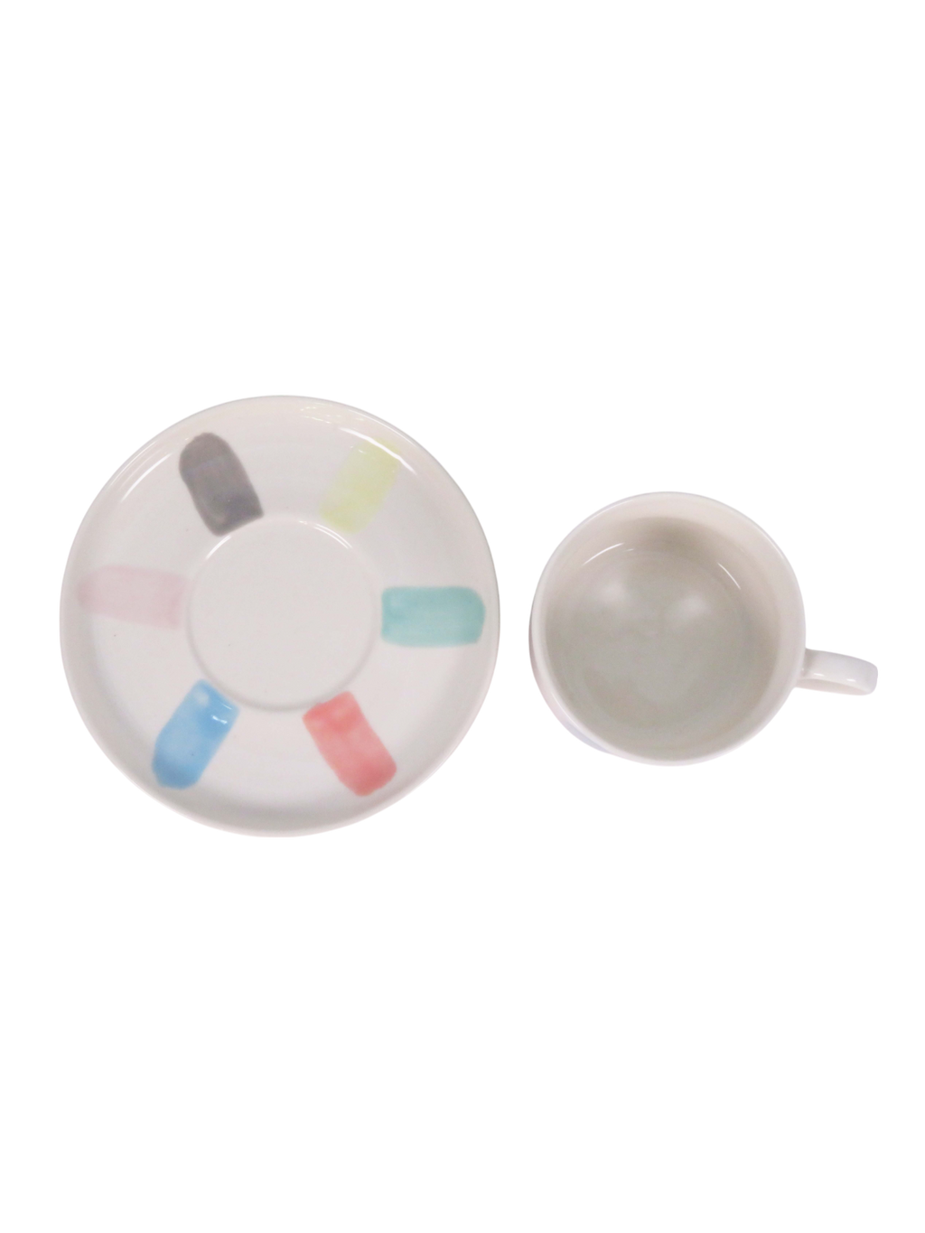 Striped Colour Teacup and Saucer