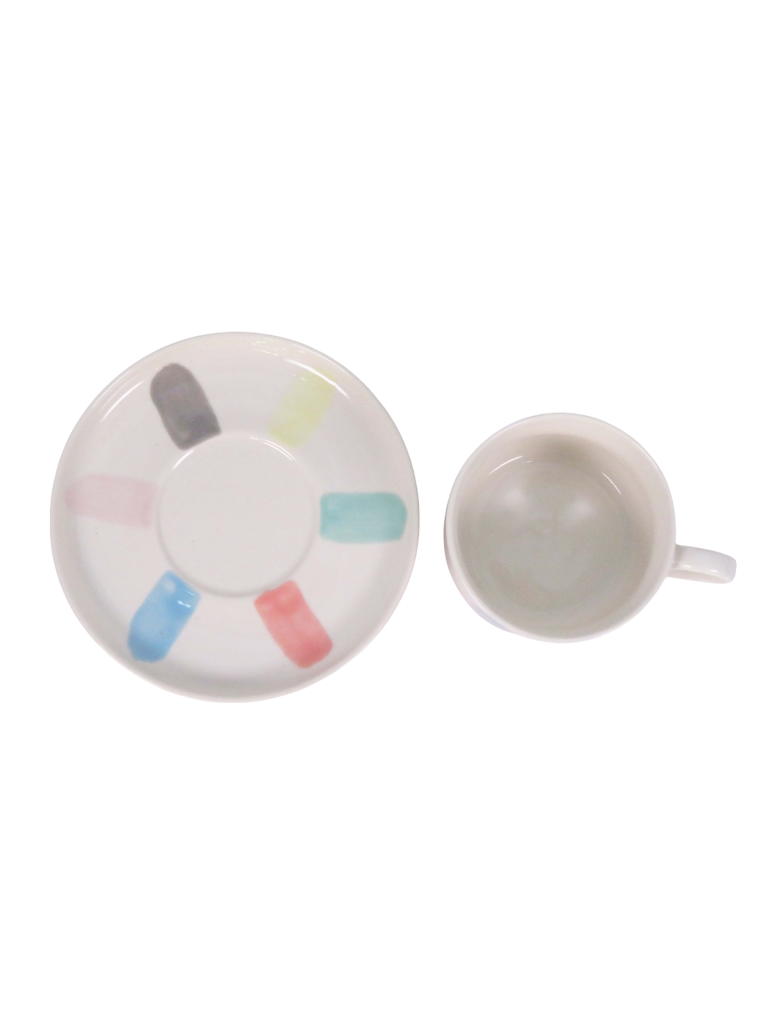 Striped Colour Teacup and Saucer