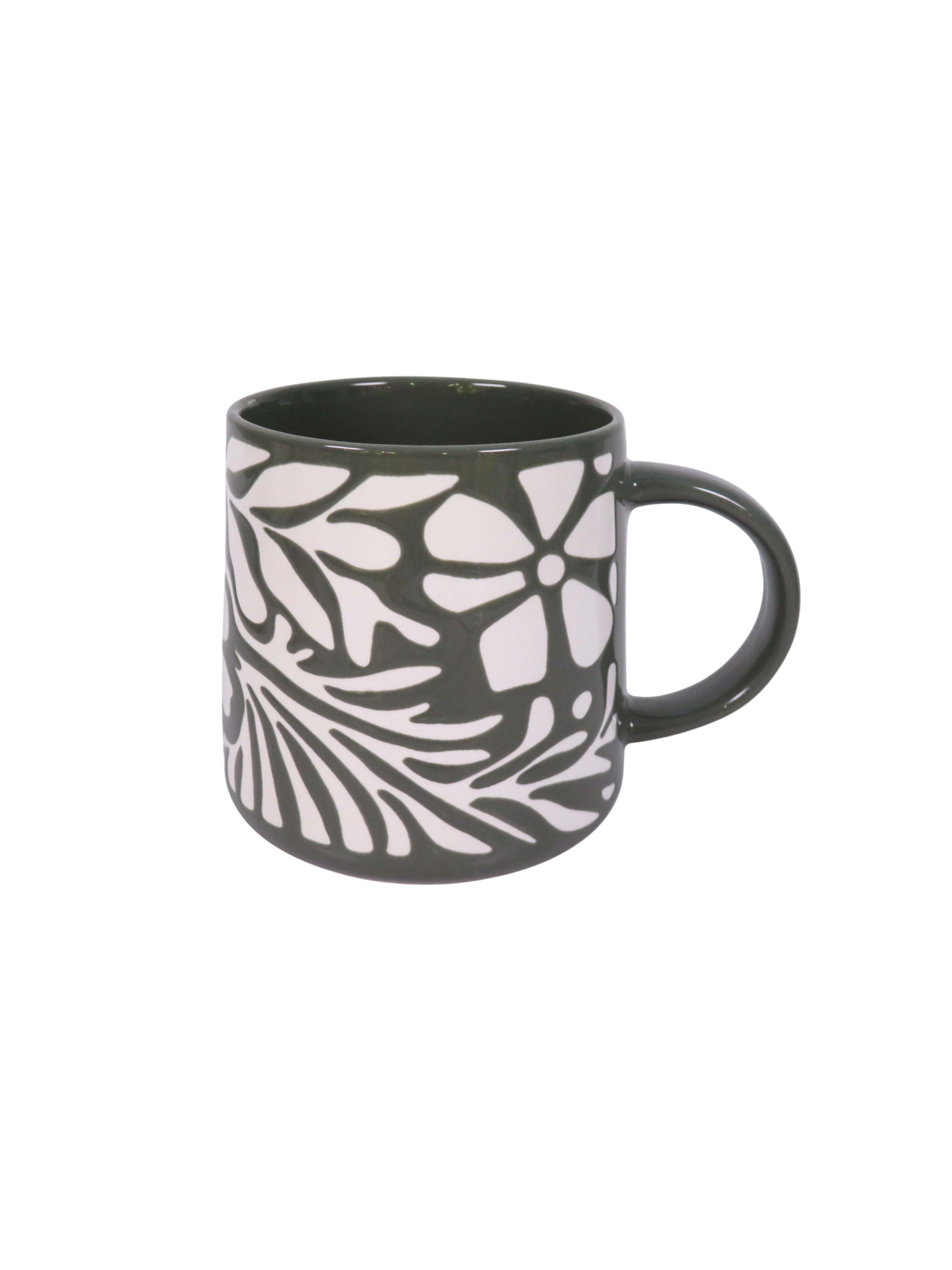 Ceramic Floral Leaf Mug