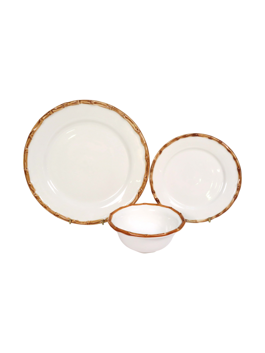 Bamboo Edge Dinner Set - Brown