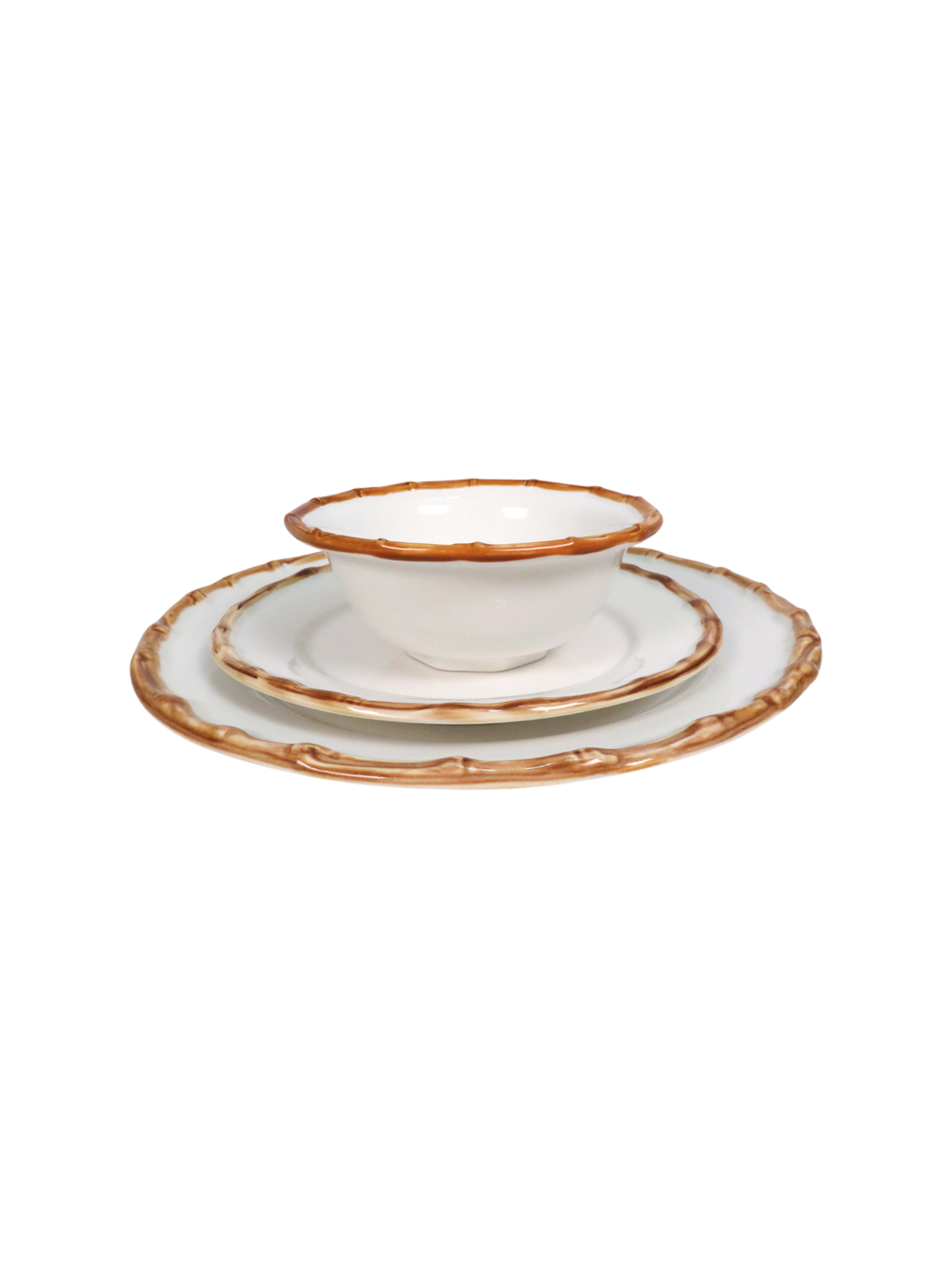 Bamboo Edge Dinner Set - Brown