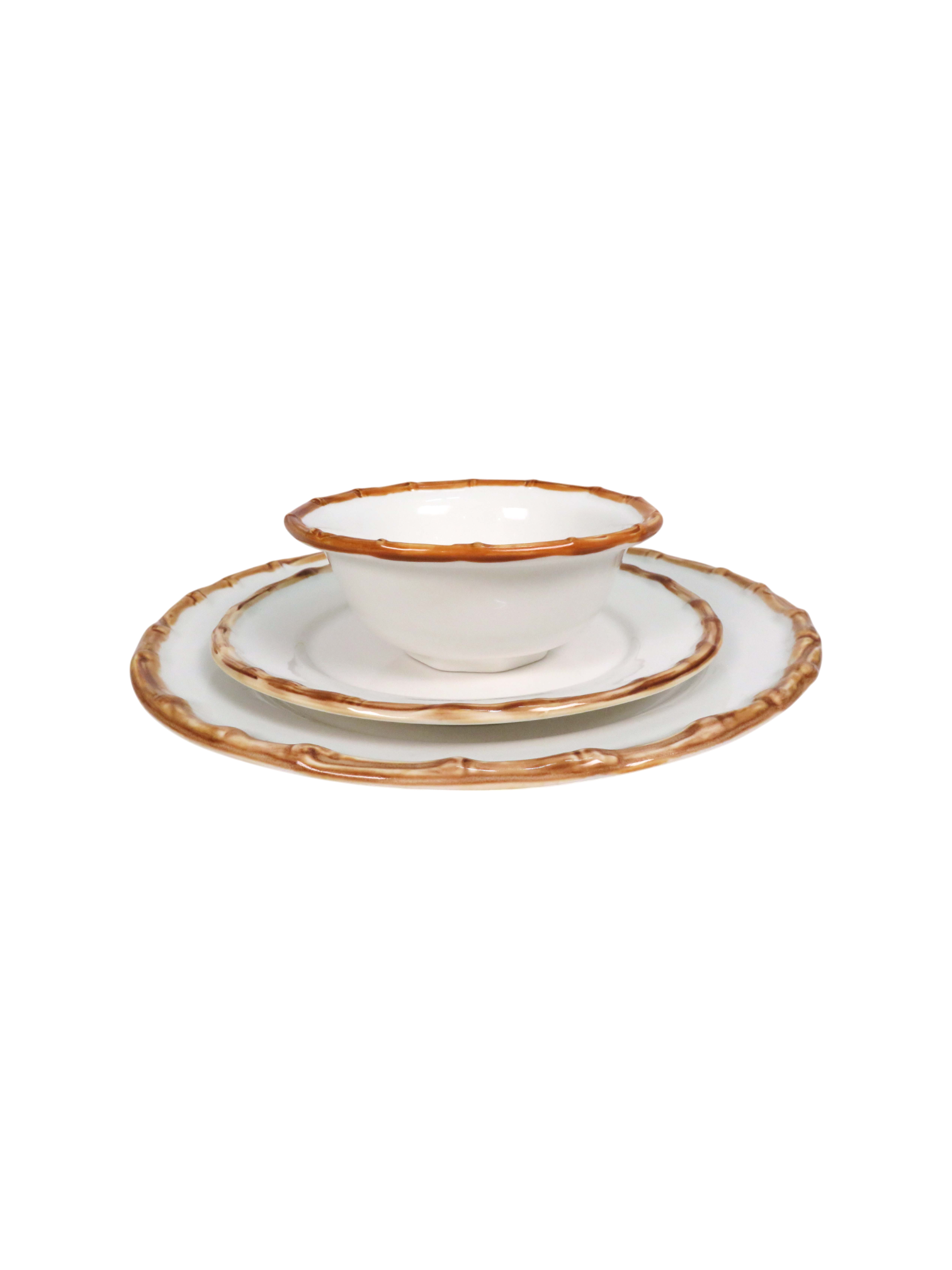 Bamboo Edge Dinner Set - Brown