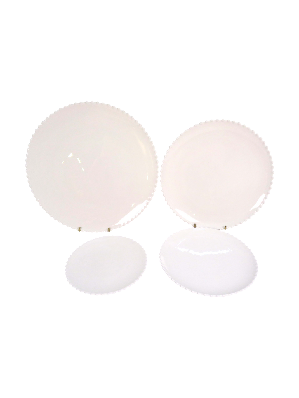 Beaded Edge Plate Dinner Set - Ivory