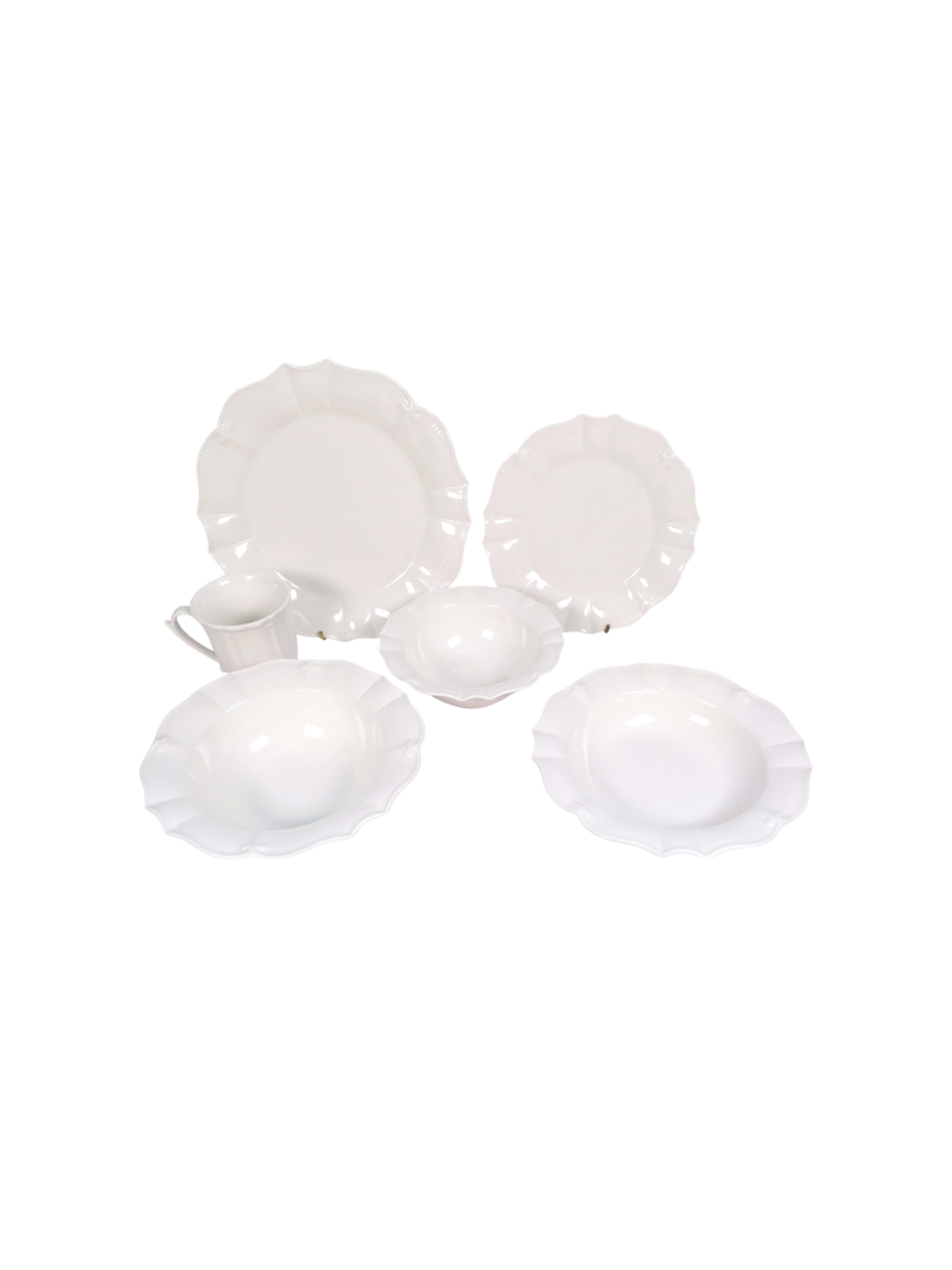 Scalloped 6 Piece Dinner Set