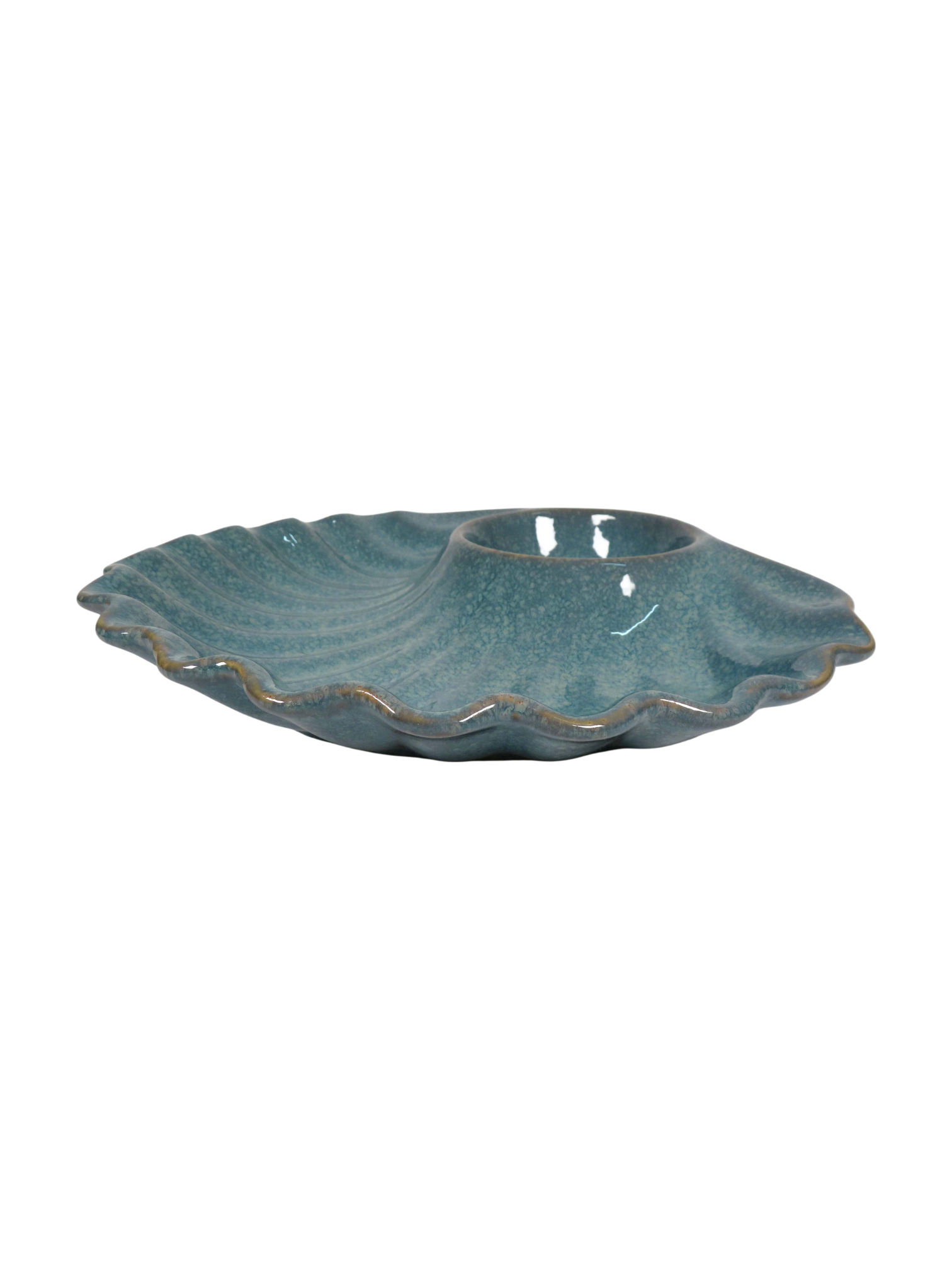 Seashell Serving Plate in Aqua