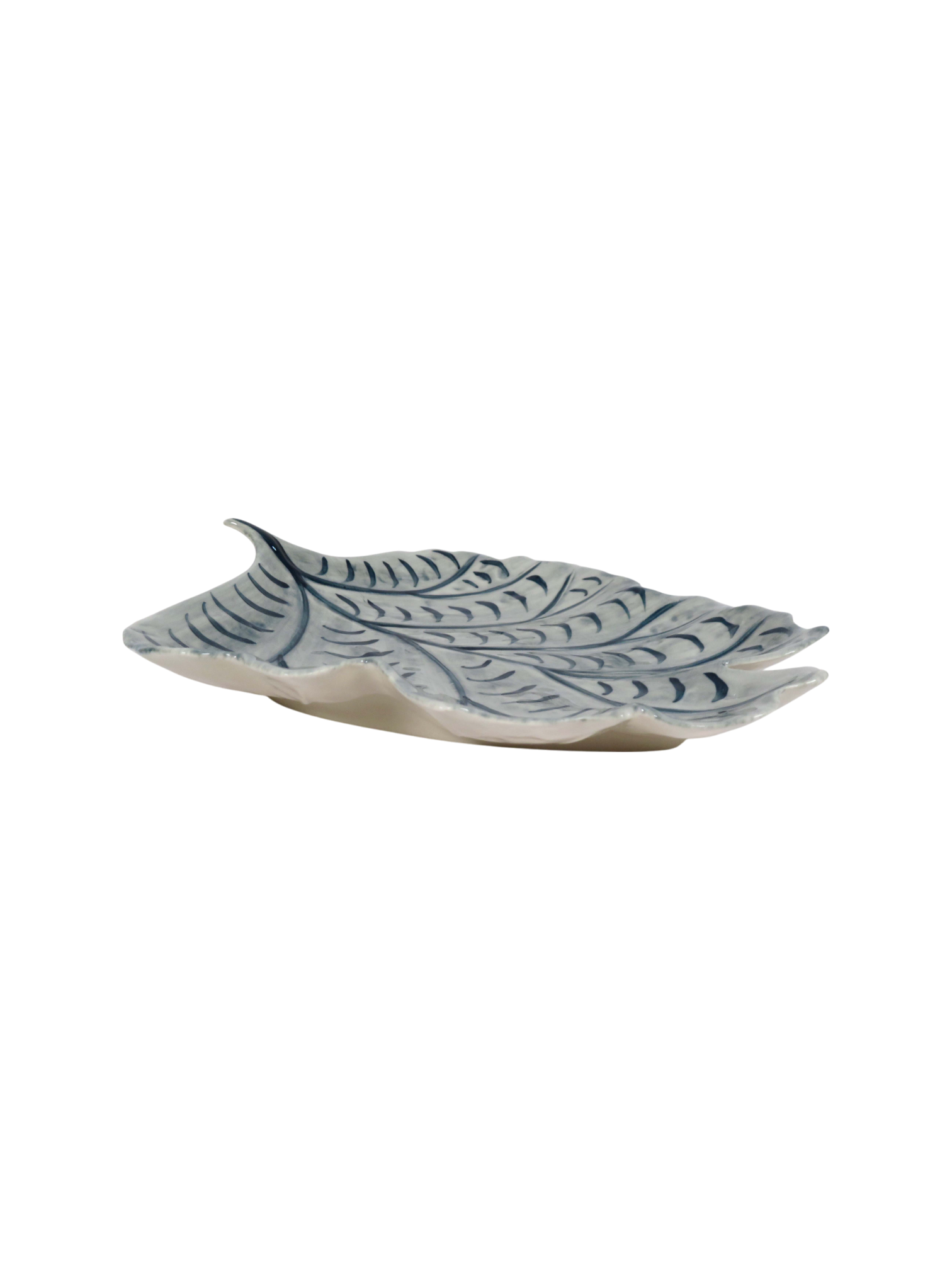 Grey Leaf Small Serving Plate