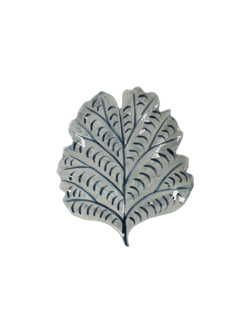 Grey Leaf Small Serving Plate