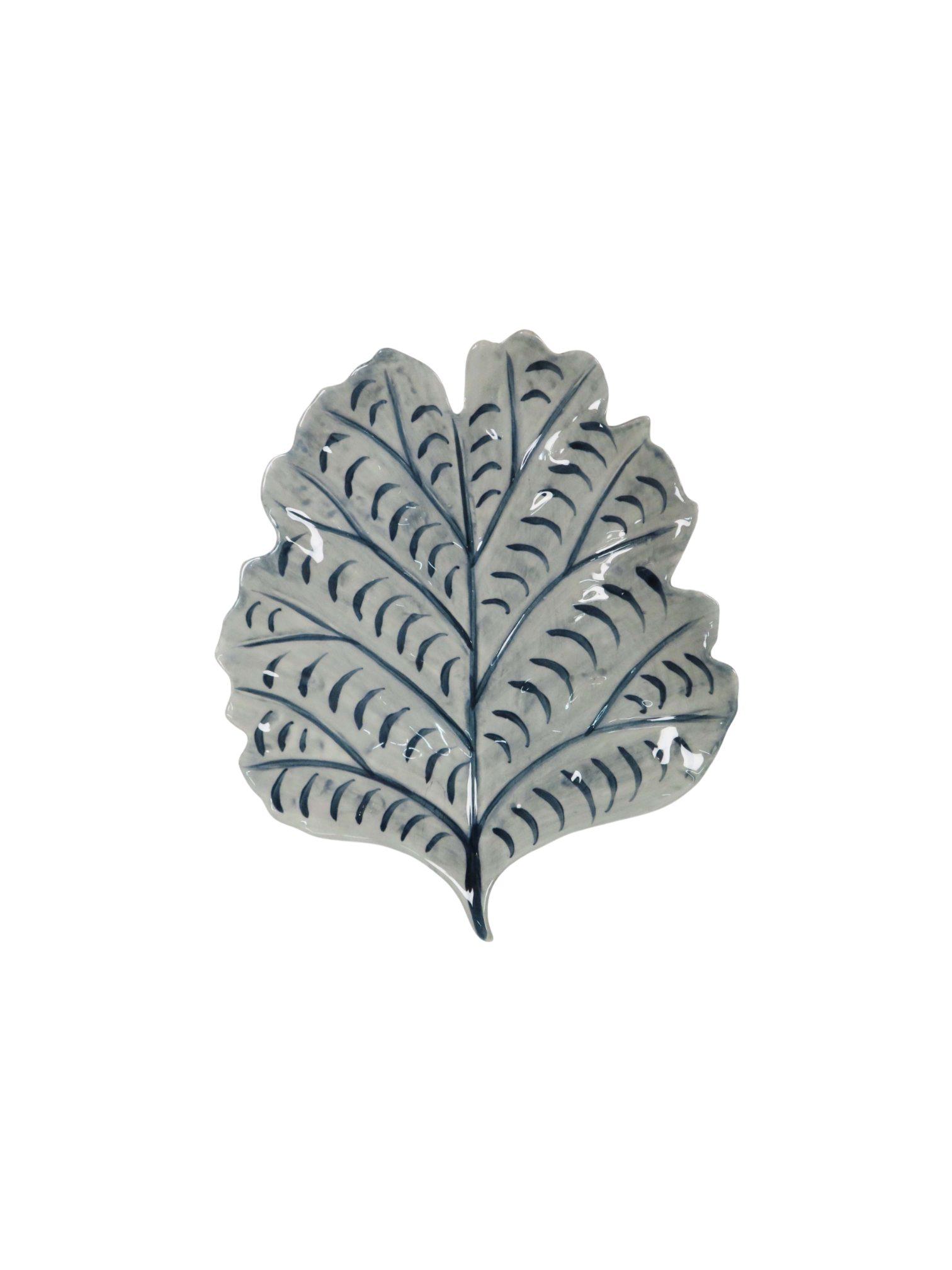 Grey Leaf Small Serving Plate