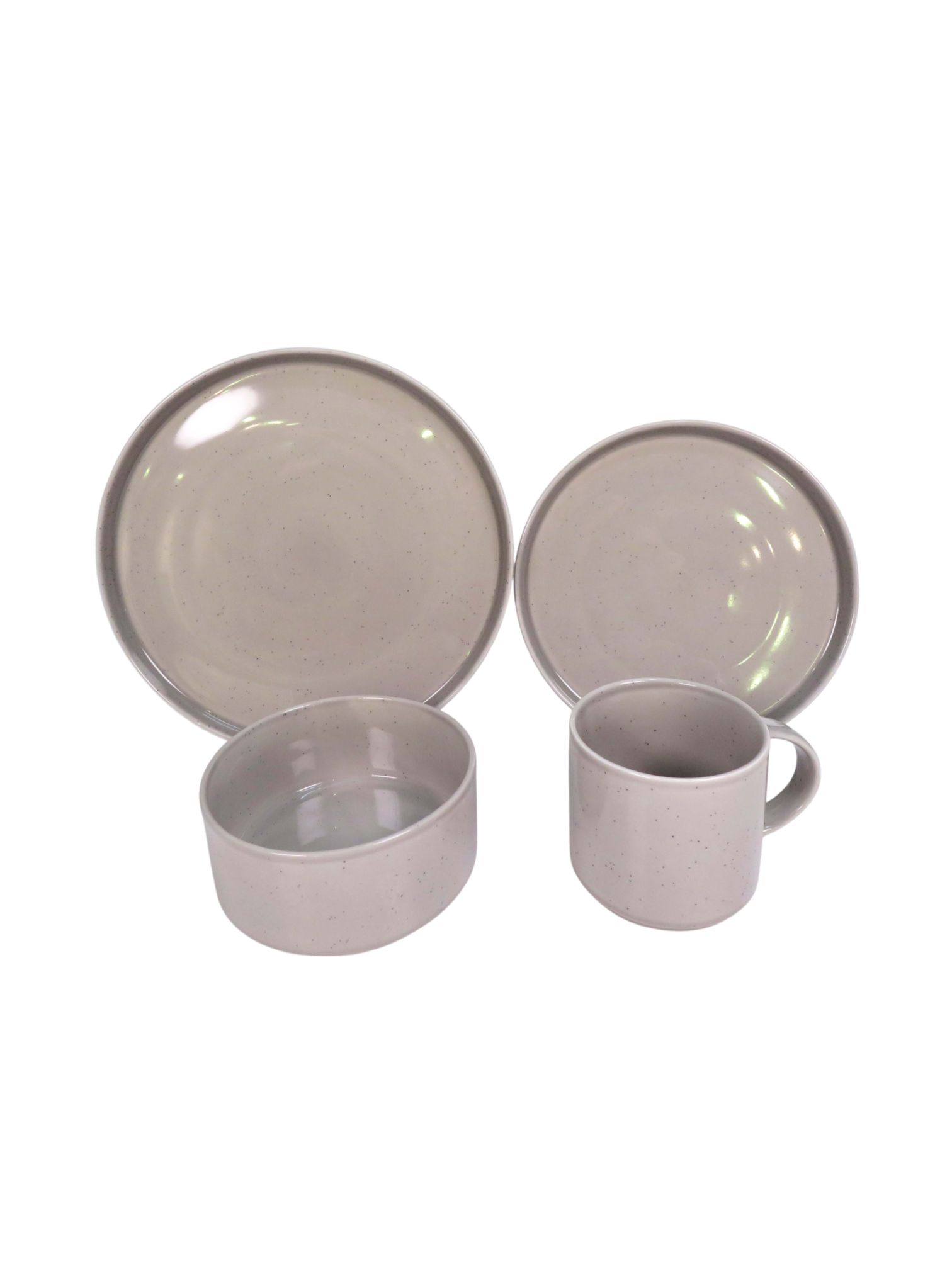 Reactive Glaze Speckle 4 Piece Dinner Set