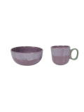 Reactive Glaze Mug and Bowl in Purple