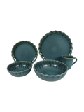 Ruffle Rim Dinner Set - Teal