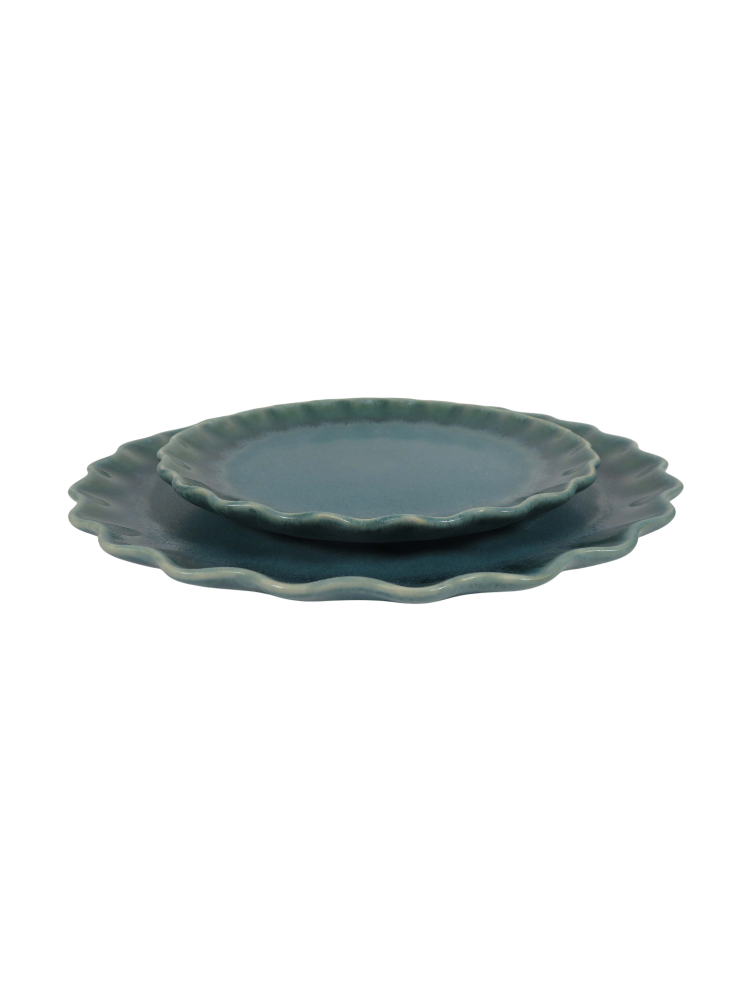 Ruffle Rim Dinner Set - Teal