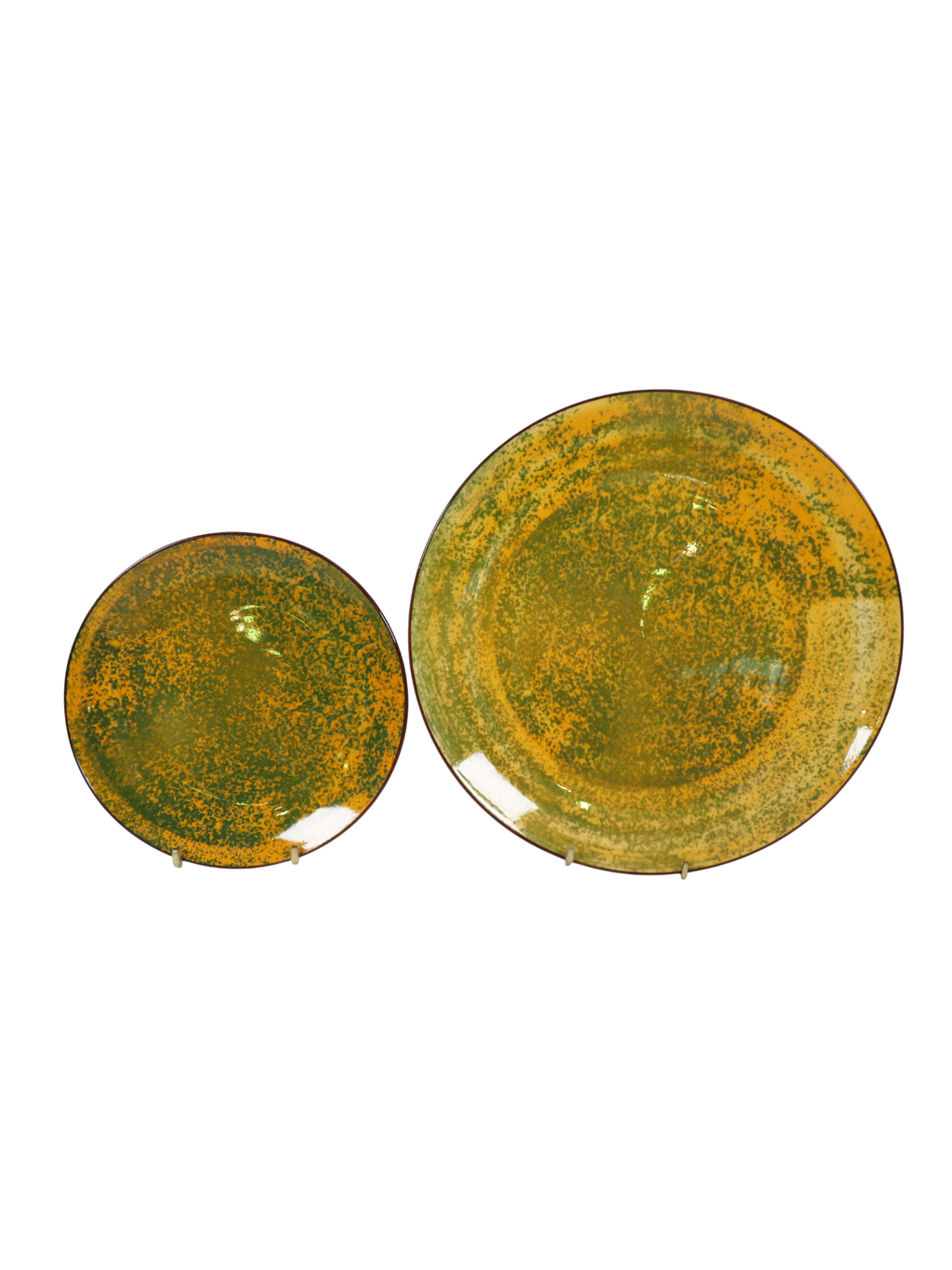 Sprig Reactive Glaze Dinner Plate - Gold Speckle