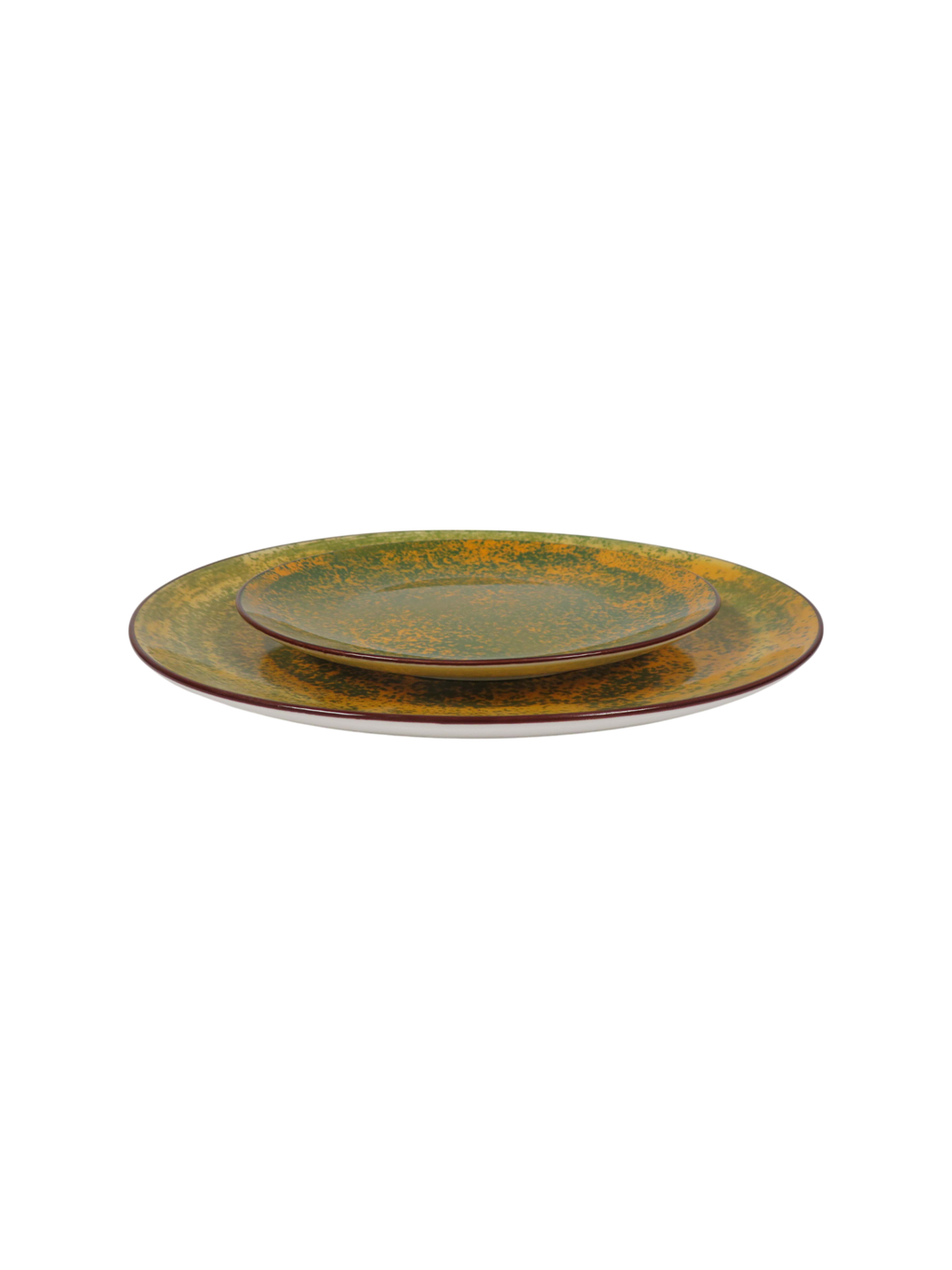 Sprig Reactive Glaze Dinner Plate - Gold Speckle
