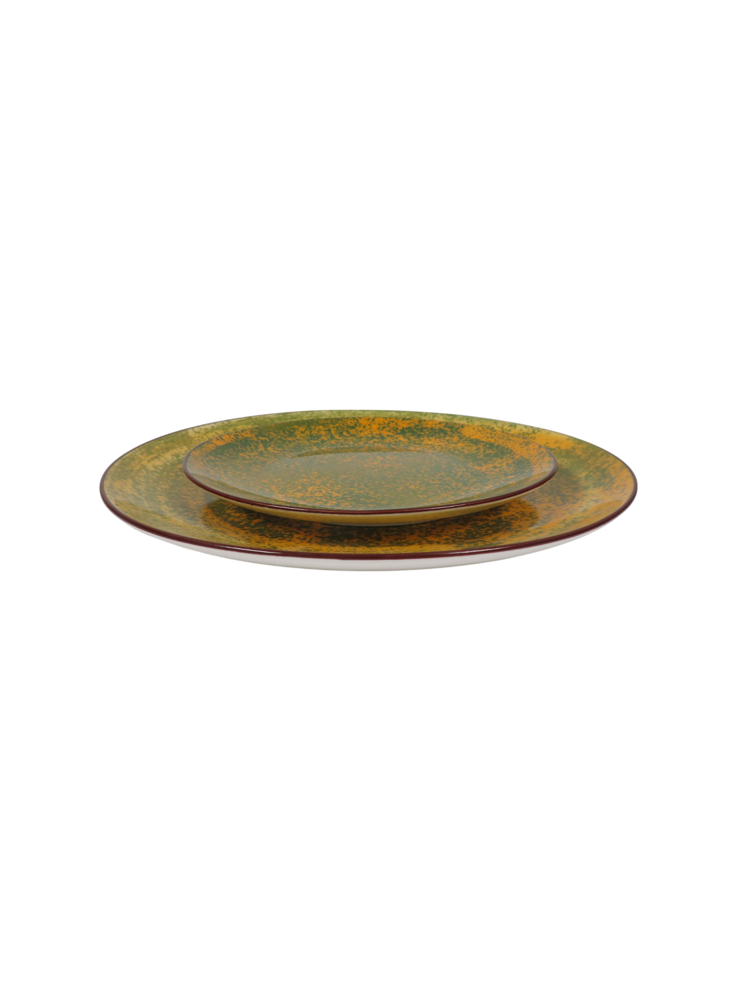 Sprig Reactive Glaze Dinner Plate - Gold Speckle