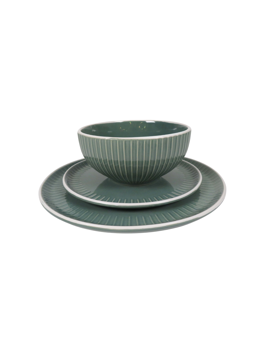 Ryan Ribbed Dinner Set - Turquoise