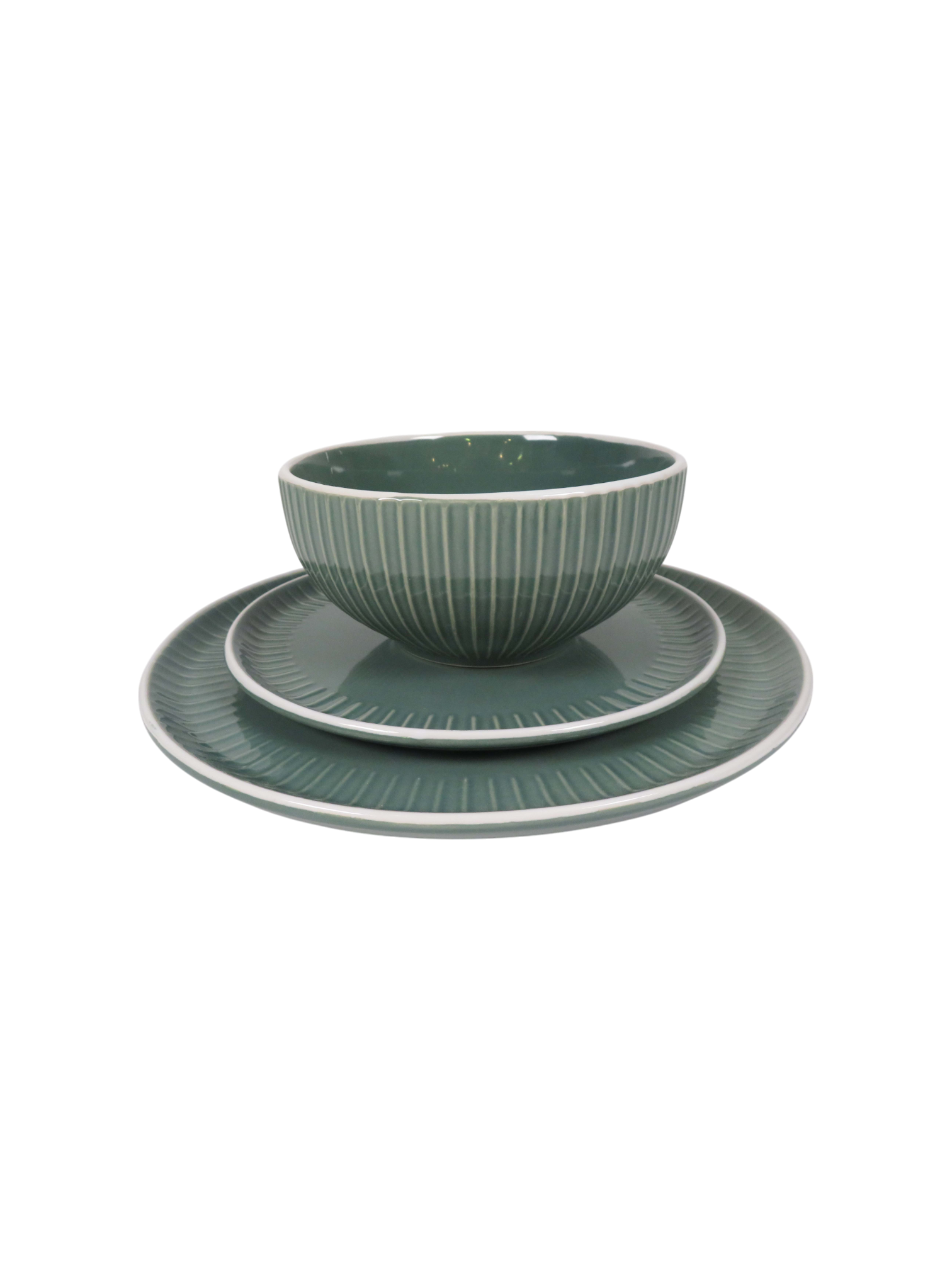 Ryan Ribbed Dinner Set - Turquoise