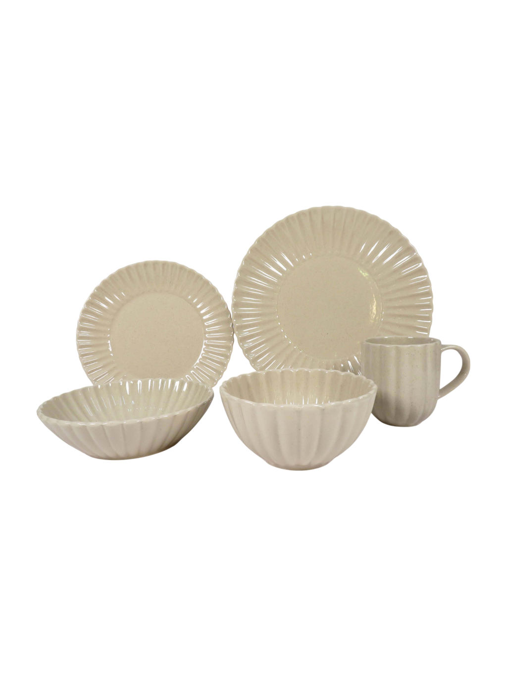 Berri Scalloped Dinner Set - Sand