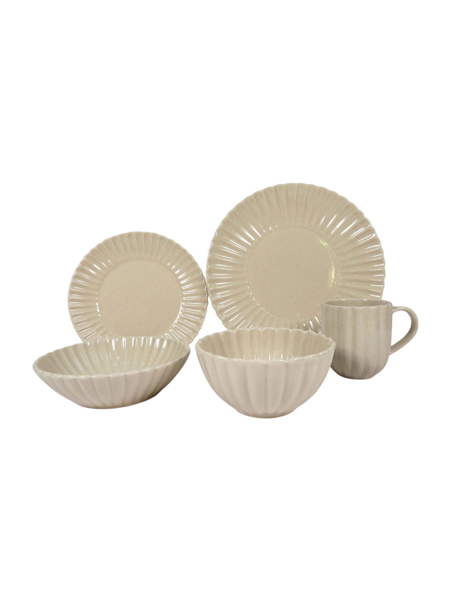 Berri Scalloped Dinner Set - Sand