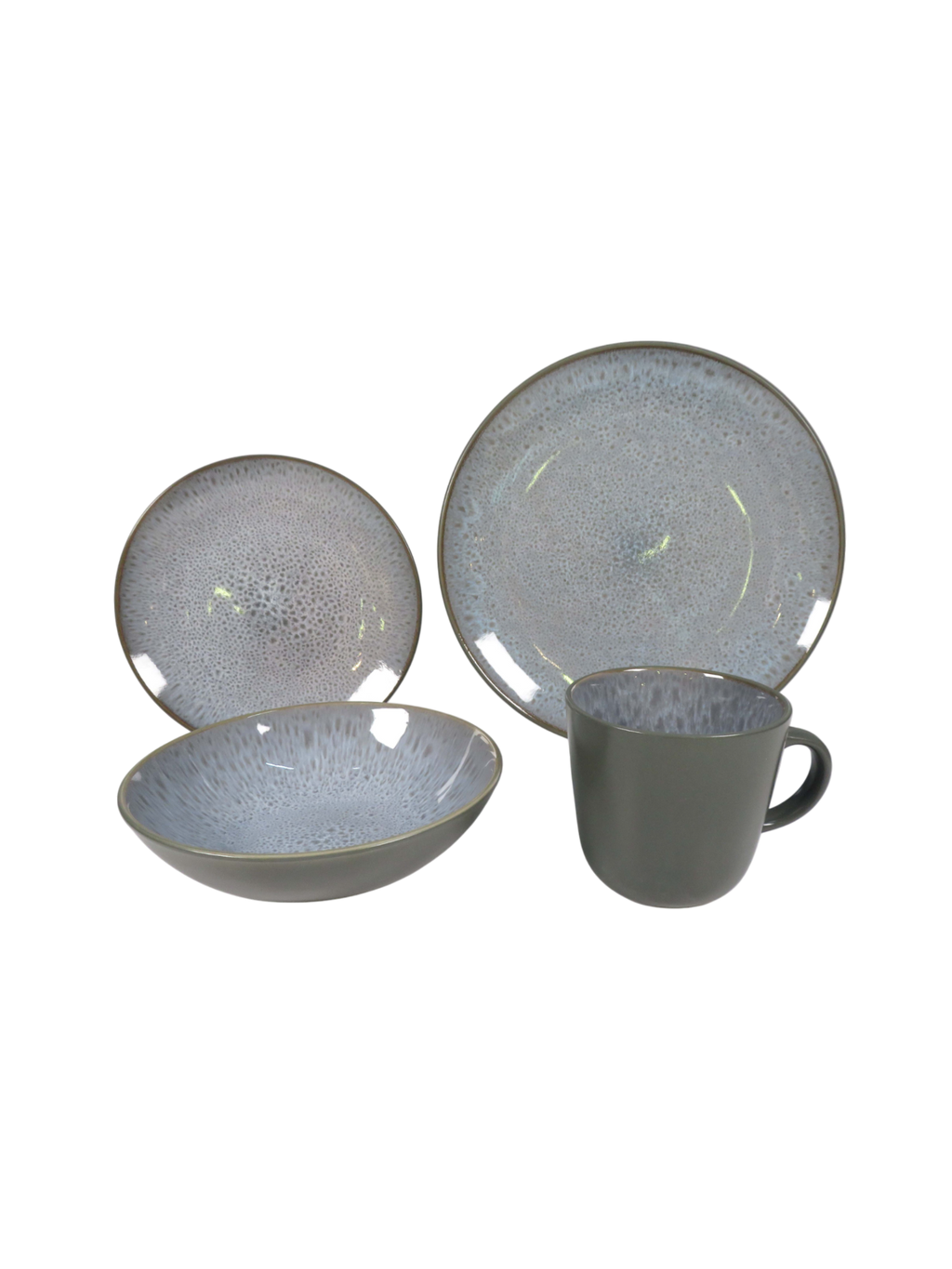 Peri Reactive Glaze Dinner Set - Indigo