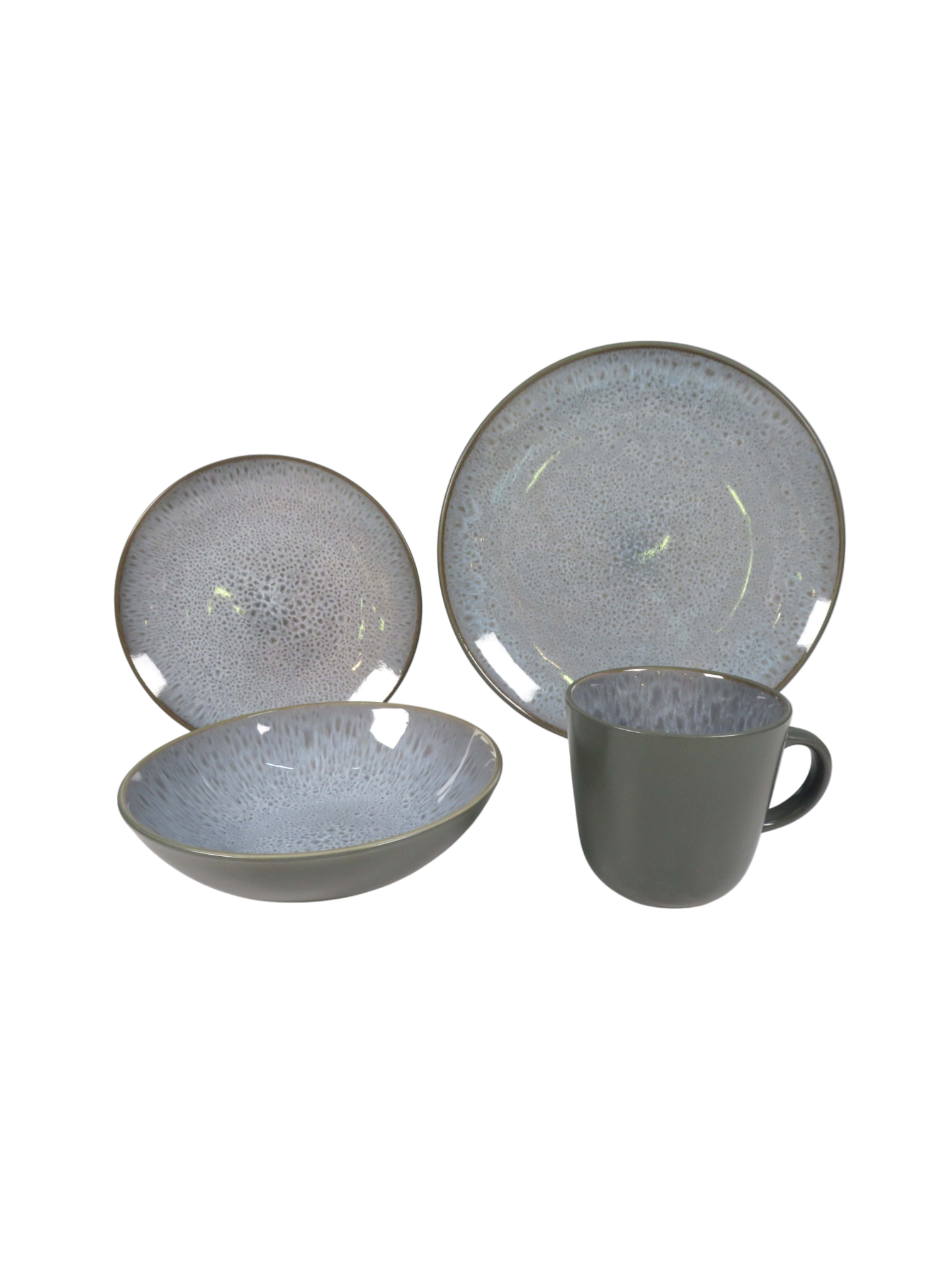 Peri Reactive Glaze Dinner Set - Indigo