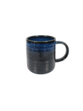 Reactive Glaze Wiped Edge Mug in Black/Blue