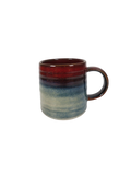 Reactive Glaze Wiped Edge Mug in Blue/Red
