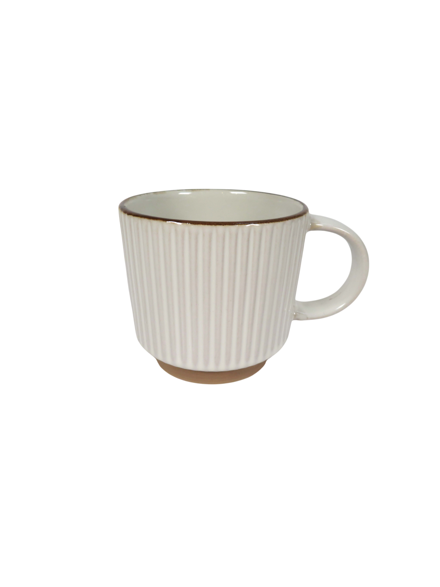 Reactive Glaze Striped Mug in White