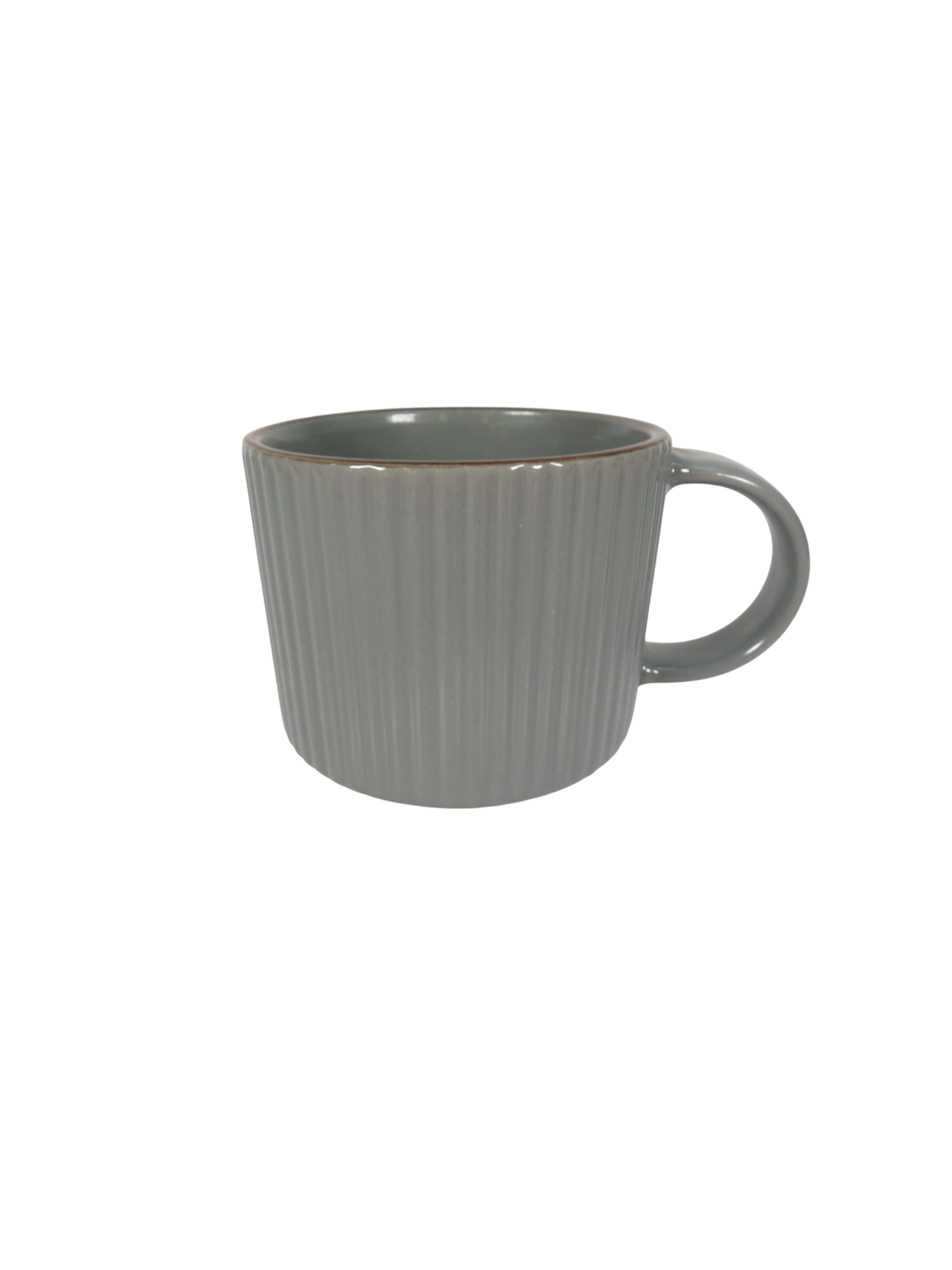 Reactive Glaze Striped Mug in Grey