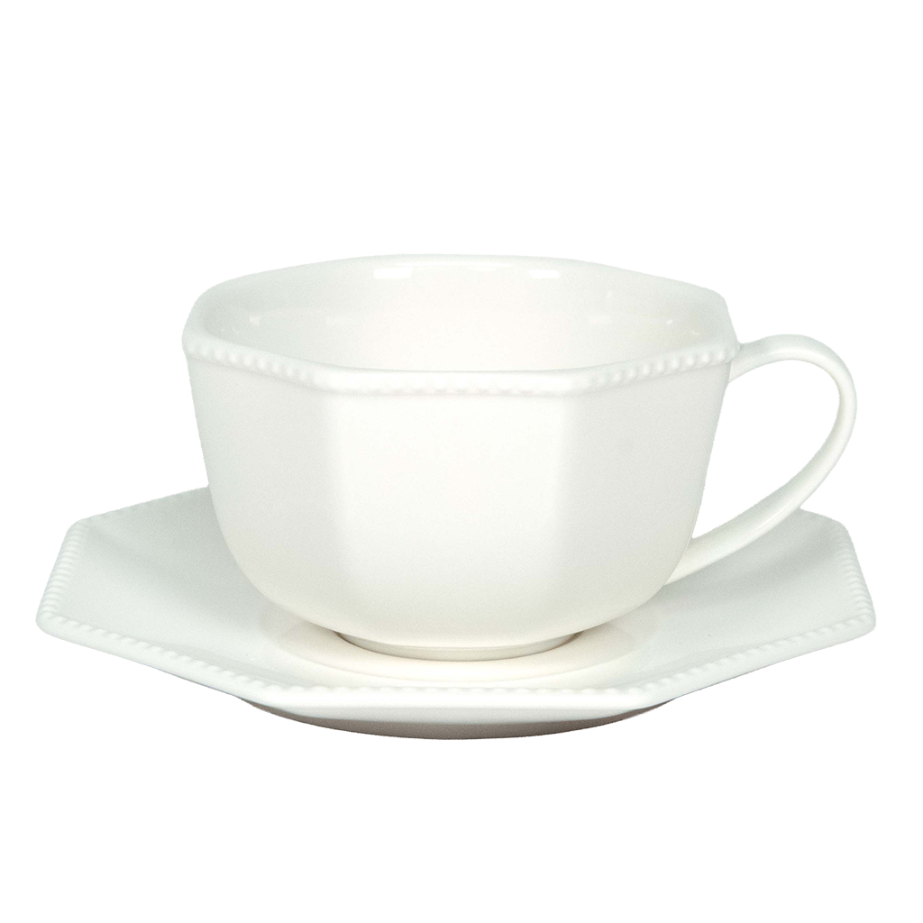 Hexagon Heirloom White - teacup