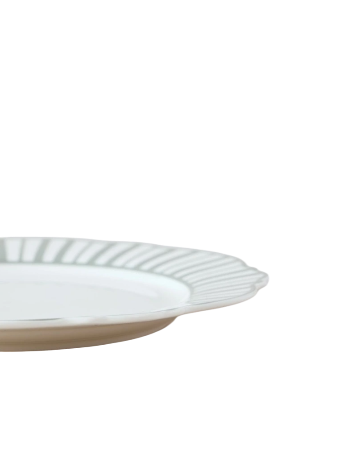 Spring Cake Plate Set of 4 - Green Stripe