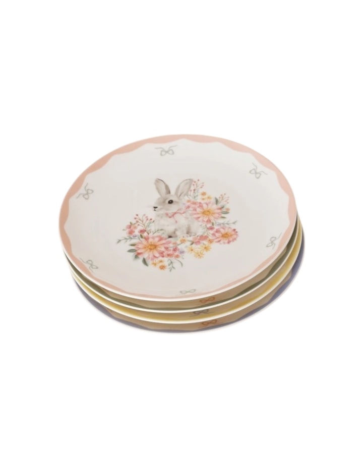 Bunny Cake Plate Set of 4