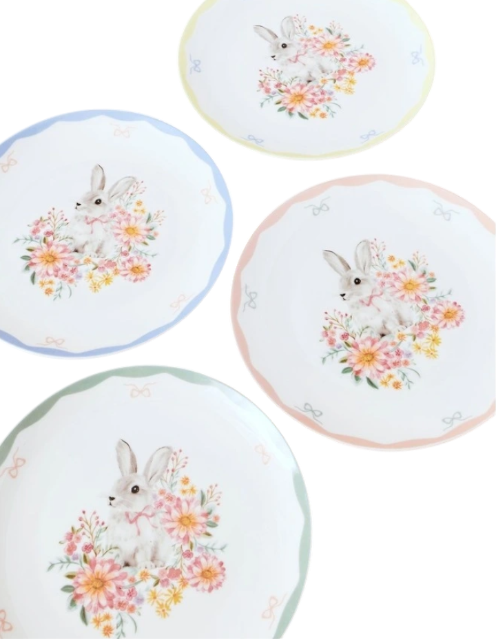 Bunny Cake Plate Set of 4