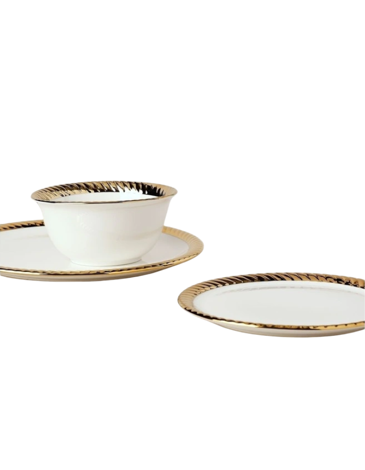 Ripple Edge Dinner Set - Gold