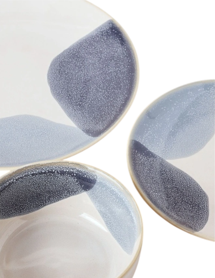 Laguna Dinner Set 12pc in Blue/White